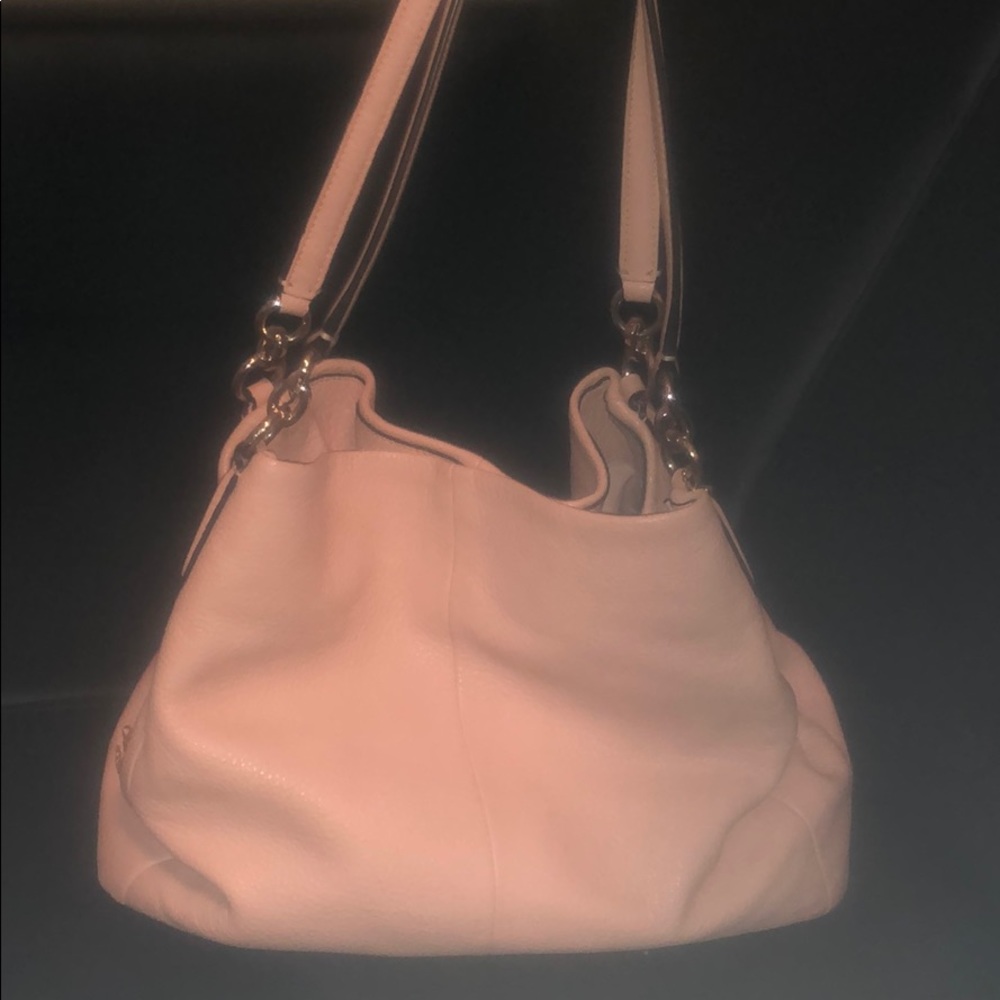 Pink leather coach purse